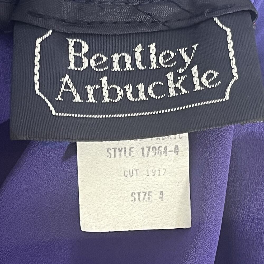 Bentley Arbuckle Vintage MIDI Skirt Size 4 Purple Floral Tulips Romantic USA - Picture 8 of 10